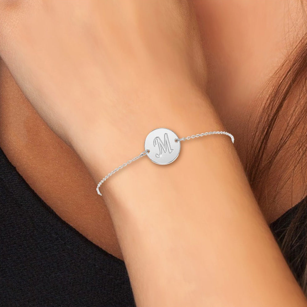 Bracelet lettre initiale en acier inoxydable - Livraison Offerte