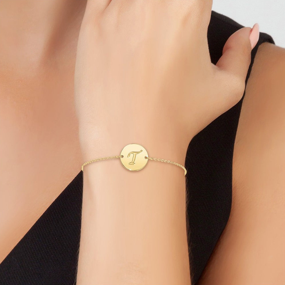 Bracelet lettre initiale en acier inoxydable - Livraison Offerte