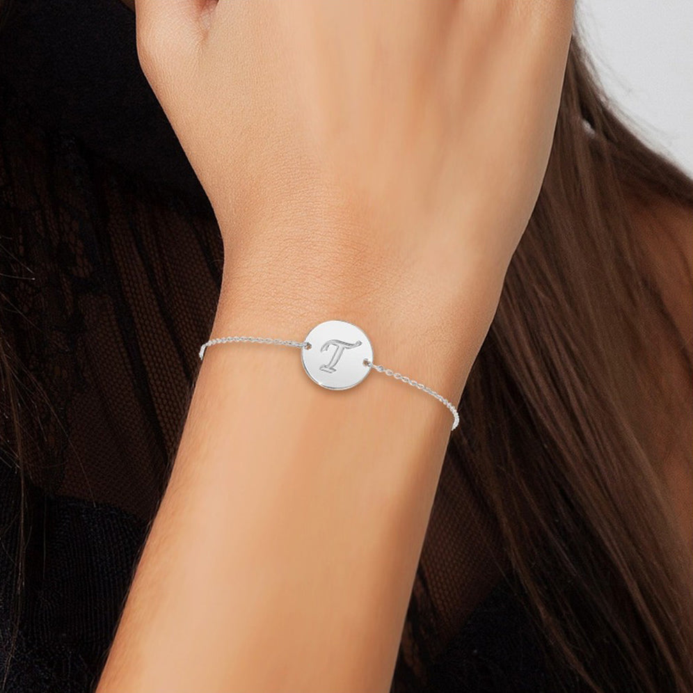 Bracelet lettre initiale en acier inoxydable - Livraison Offerte