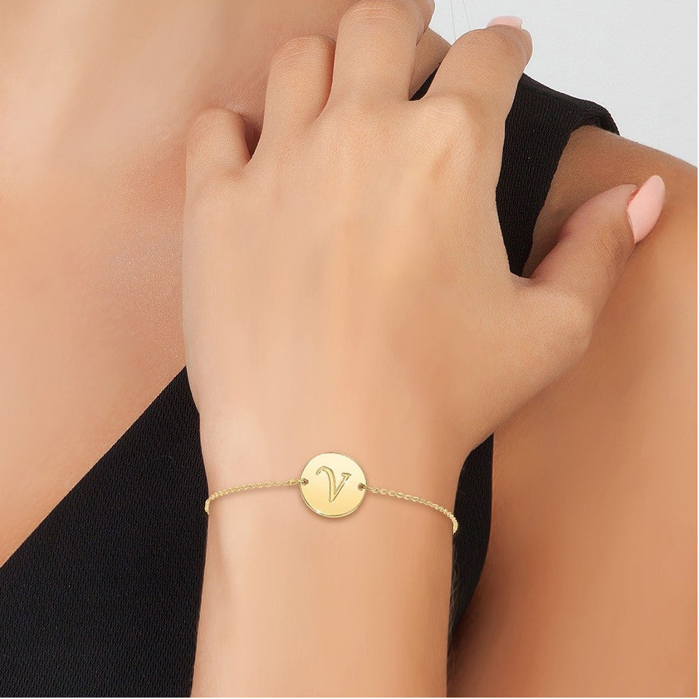 Bracelet lettre initiale en acier inoxydable - Livraison Offerte