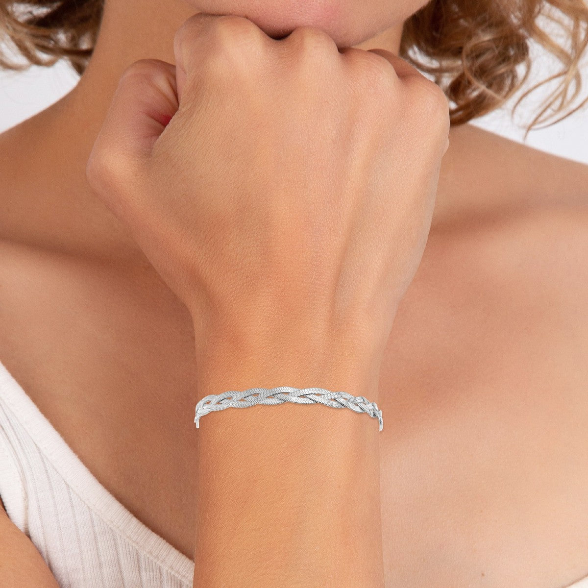 Bracelet torsadé en acier inoxydable - Livraison offerte