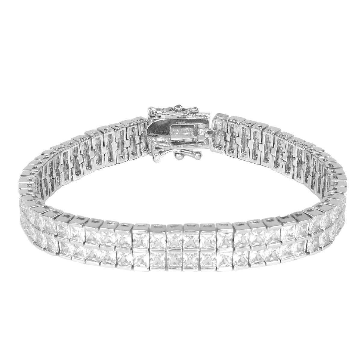 Bracelet Mathilde en zirconium plaqué rhodium orné de cristaux Scintillants - Livraison Offerte