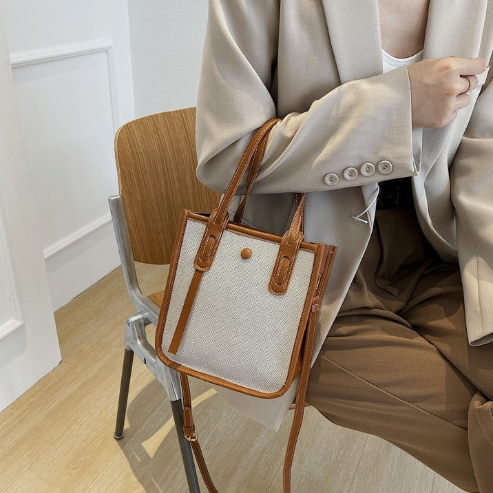 Bellevo | Mini Sac en Toile Vegan à Bandoulière Amovible - Sac Tote Élégant et Polyvalent