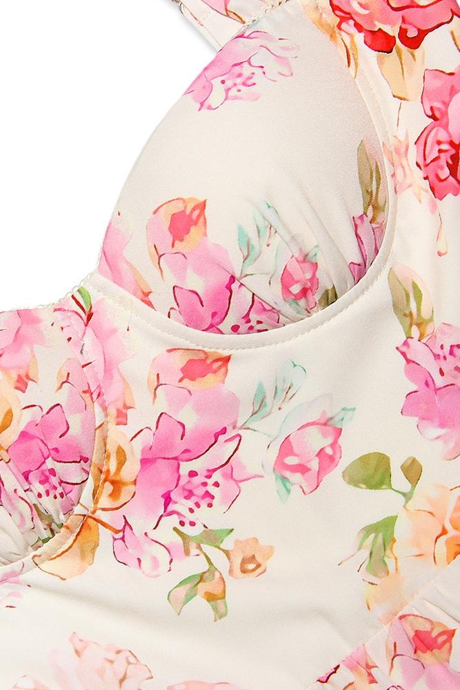 Soleil | Robe Midi Évasée avec Imprimés Floraux Élégants pour Femmes