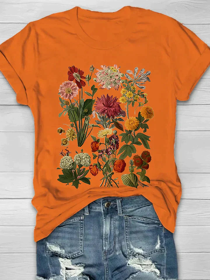 Tasiana | T-shirt Femme Vintage Avec Impression De Fleurs