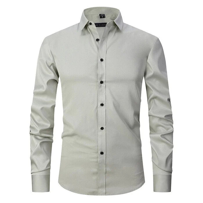 Chemise stretch sans col pour hommes