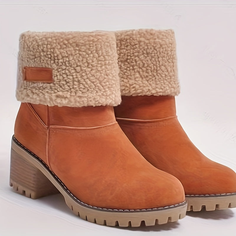 Lotte | Bottines élégantes en duvet à talons hauts