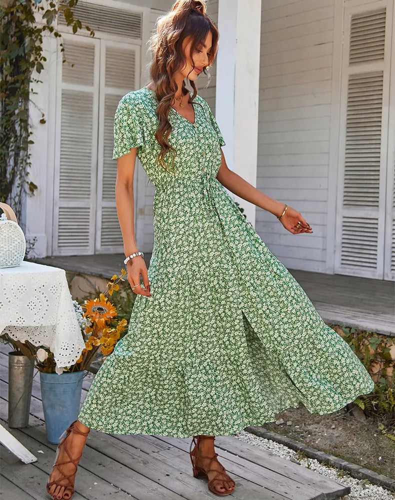 Alyssa | Robe d'été à fleurs avec Tissu Aéré et Design Féminin pour Femmes