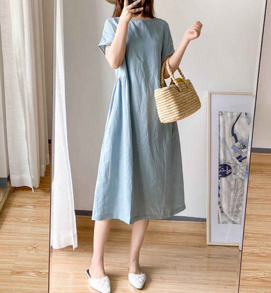 Céleste | Robe en Lin et Coton avec Tissu Léger et Style Chic pour Femmes