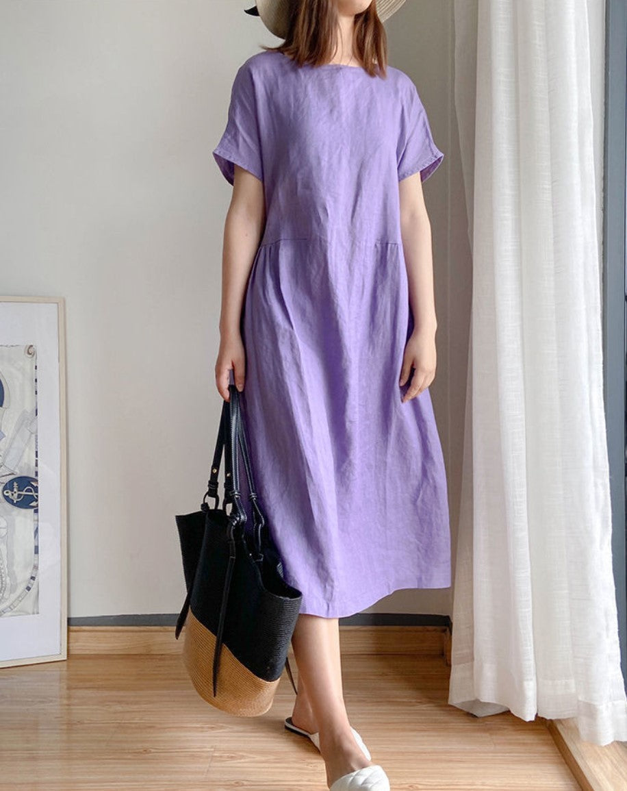 Céleste | Robe en Lin et Coton avec Tissu Léger et Style Chic pour Femmes