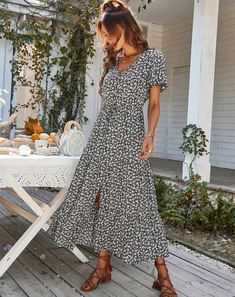 Alyssa | Robe d'été à fleurs avec Tissu Aéré et Design Féminin pour Femmes