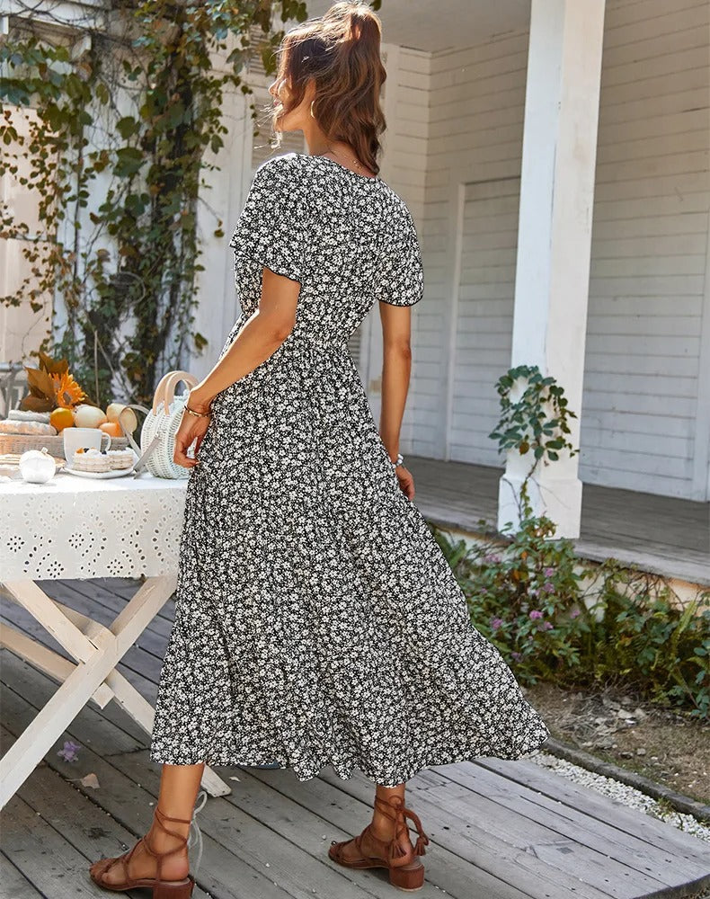 Alyssa | Robe d'été à fleurs avec Tissu Aéré et Design Féminin pour Femmes