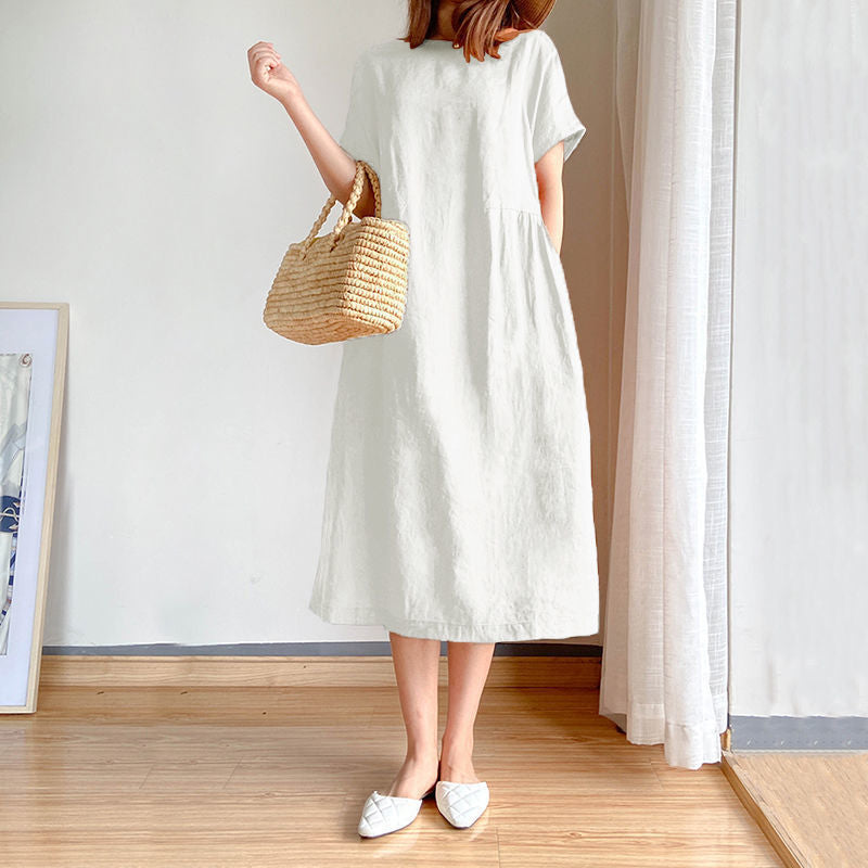 Céleste | Robe en Lin et Coton avec Tissu Léger et Style Chic pour Femmes