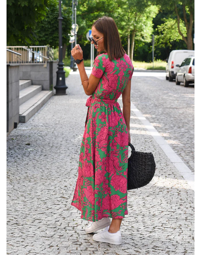 Soleil | Robe d'été avec Tissu Léger et Motifs Colorés pour Femmes