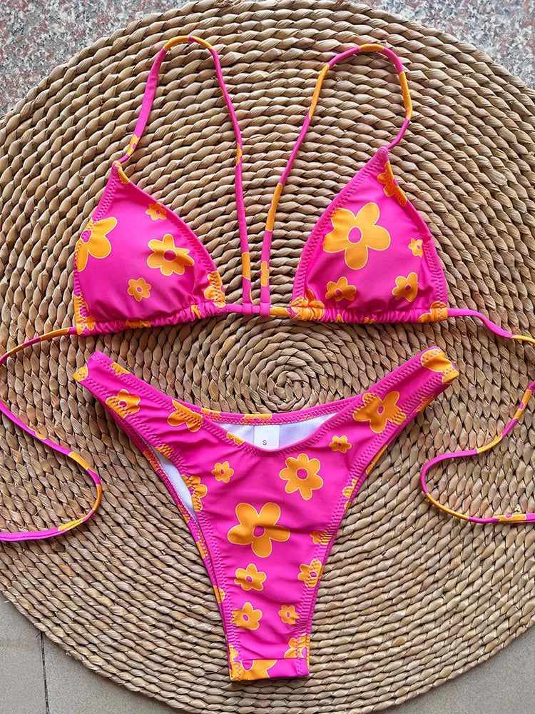 SoSoof - Bikini brésilien à imprimé floral