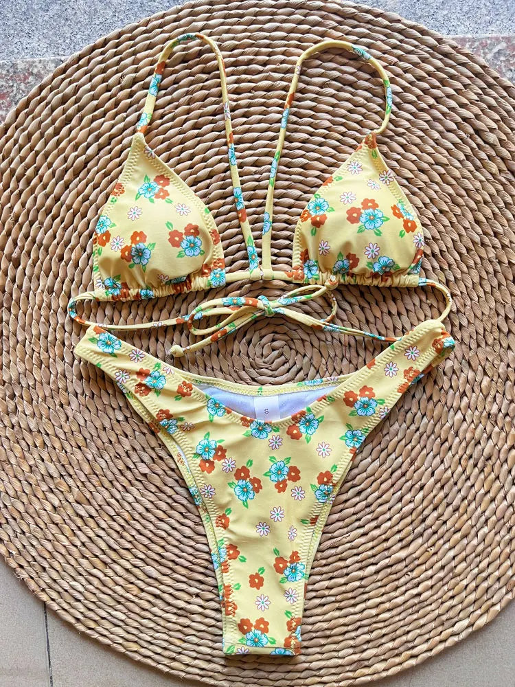 SoSoof - Bikini brésilien à imprimé floral