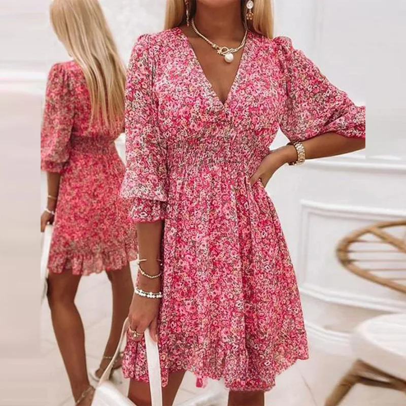 Isolde | Robe Élégante avec Manches Longues et Col en V pour Femmes