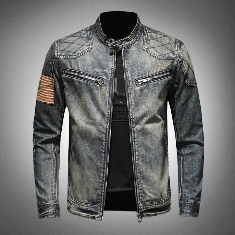 Aventurier | Veste en Denim avec Style Vintage et Détails Artistiques pour Hommes