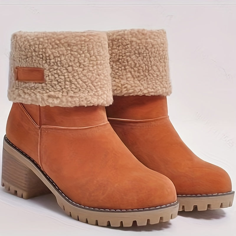 Lotte | Bottines en peluche élégantes à talons hauts dans des couleurs unies très tendance