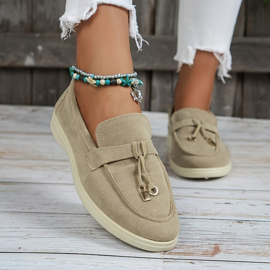 Mila | Mocassins à glands élégants pour femmes avec anneau en fer stylisé et décorations uniques