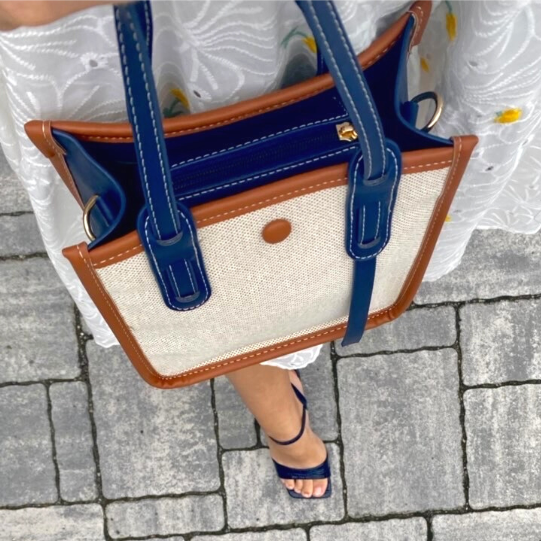 Bellevo | Mini Sac en Toile Vegan à Bandoulière Amovible - Sac Tote Élégant et Polyvalent