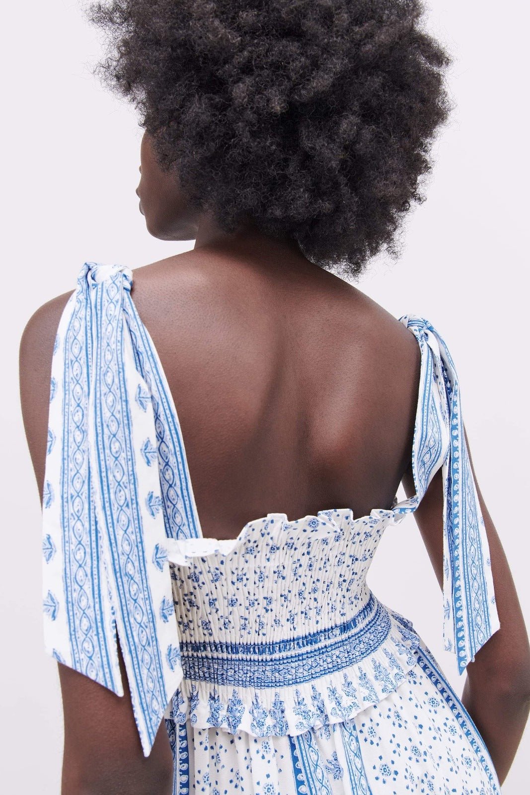 Céleste | Robe Midi à Bretelles avec Motifs Floraux et Tissu de Haute Qualité pour Femmes