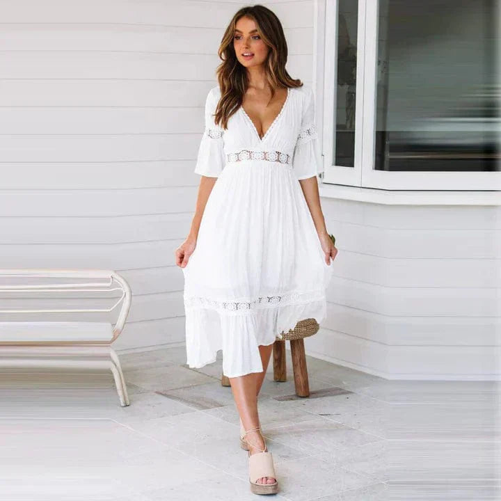 Azkie | Robe femme élégante | Blanc