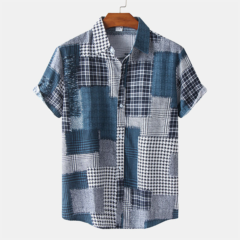 Aldo | Chemise à manches courtes avec Imprimés Abstraits et Style Rétro pour Hommes