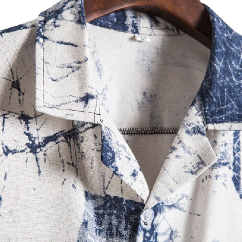 Aldor | Chemise à manches courtes avec Design Vintage et Coton Respirant pour Hommes