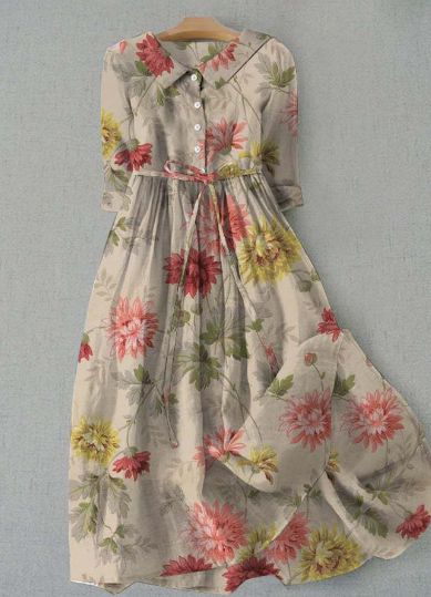 BelleRue - Robe décontractée femme à motif floral botanique