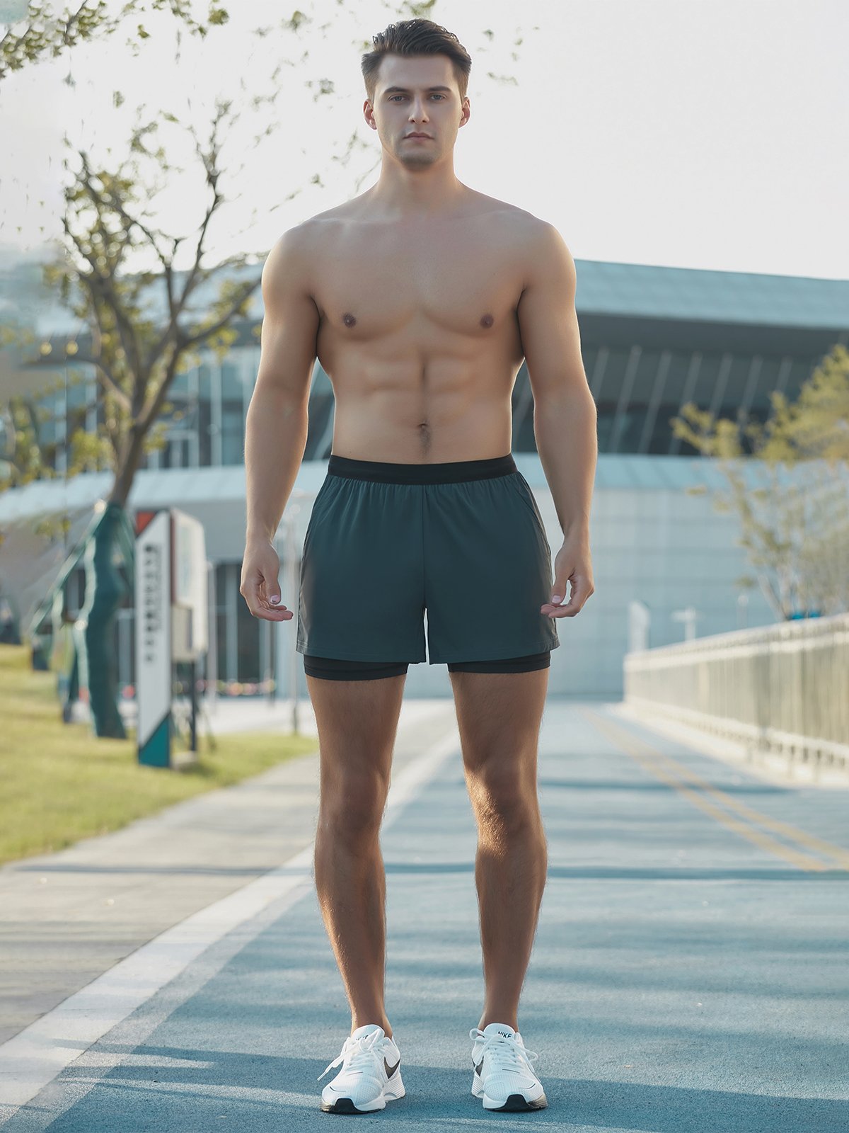 Astro | Short de Fitness avec Tissu Léger et Détails Réfléchissants pour Hommes