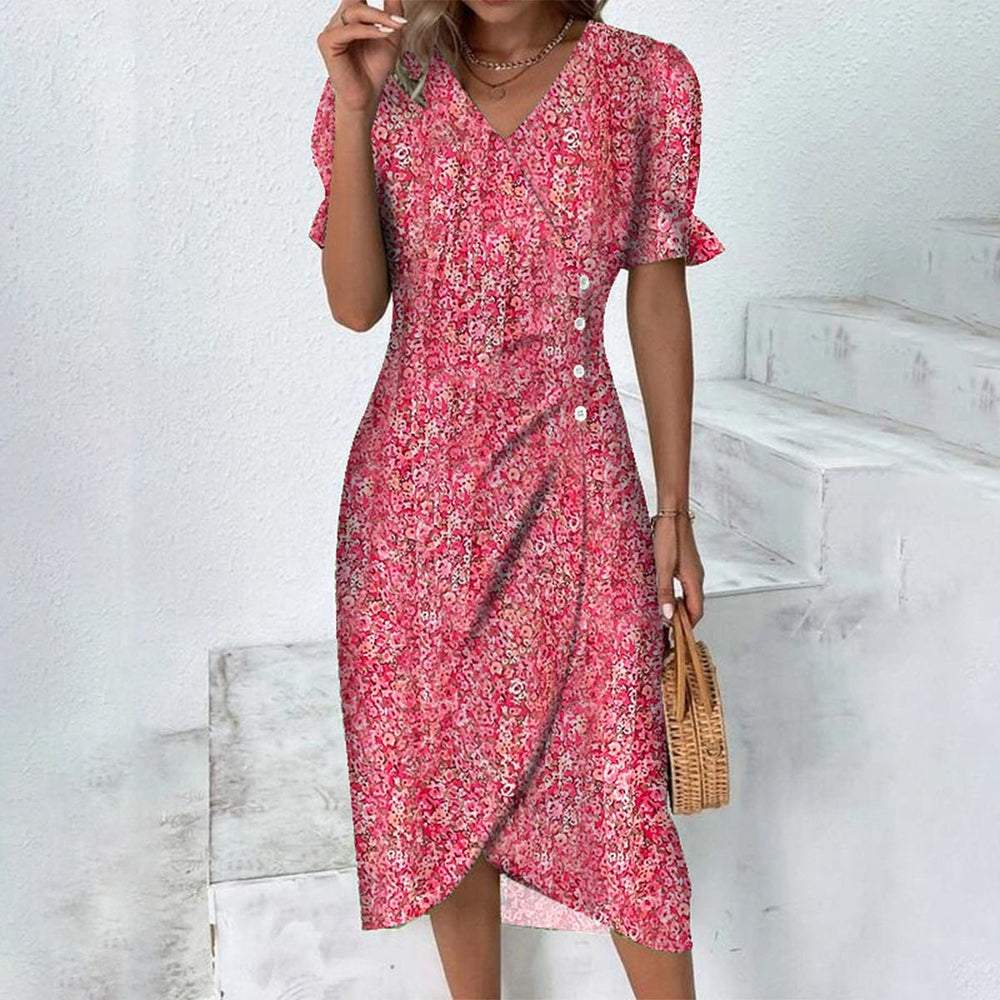 Soleil | Robe Midi avec Imprimé Floral Élégant pour Femmes