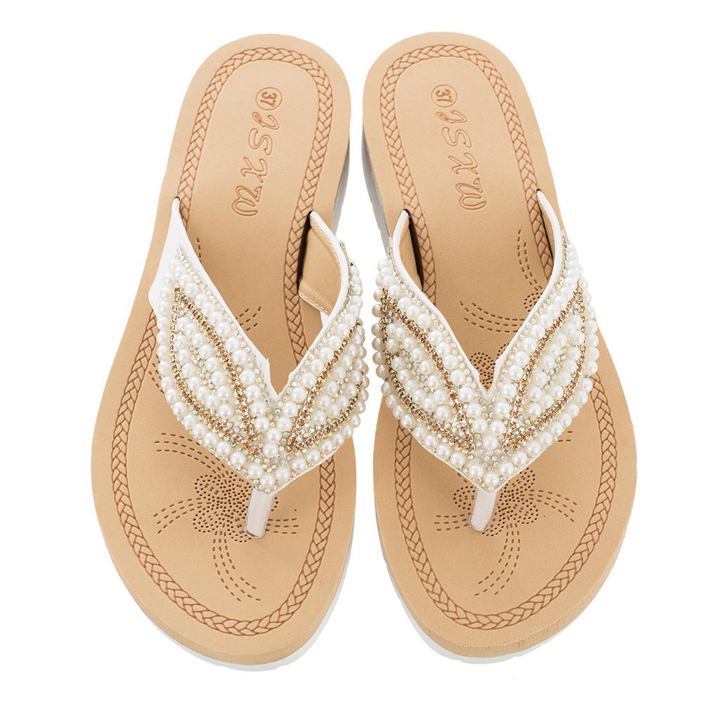 Zvonimira | Sandales Perles Taille Plus pour femmes