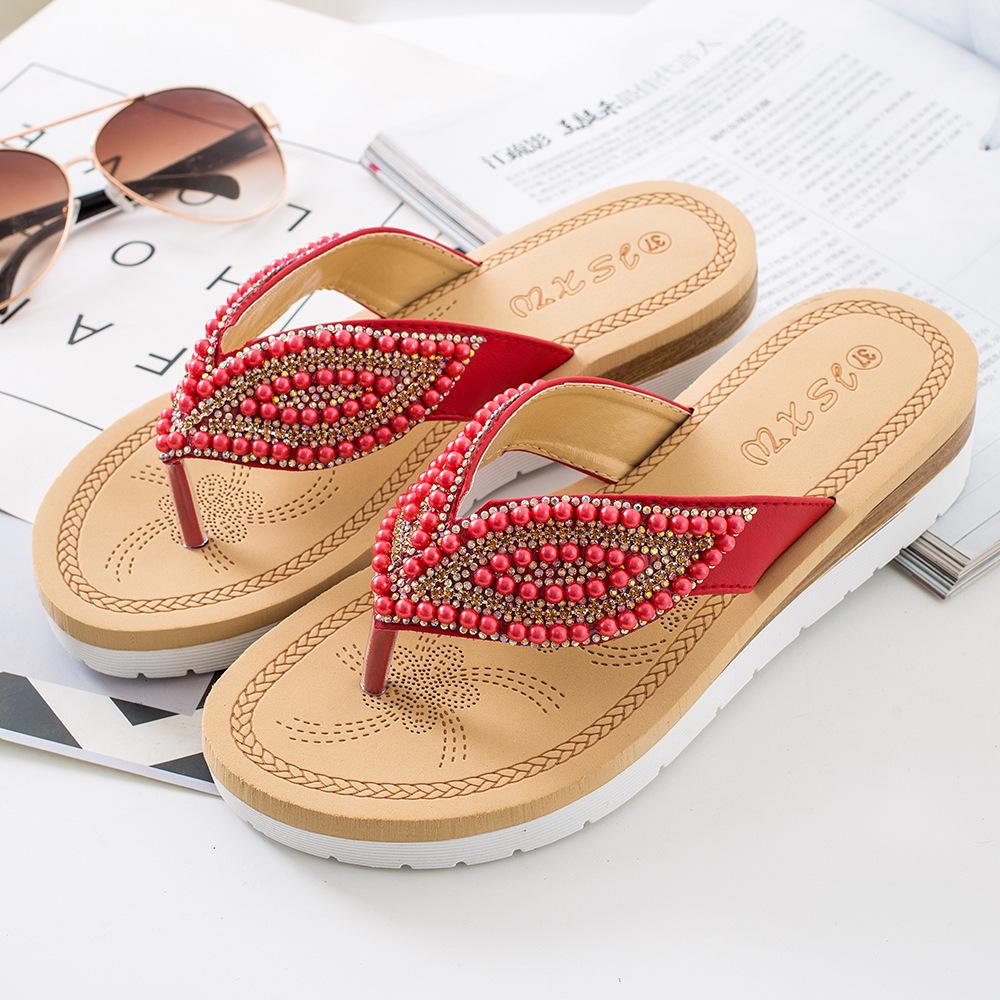 Zvonimira | Sandales Perles Taille Plus pour femmes