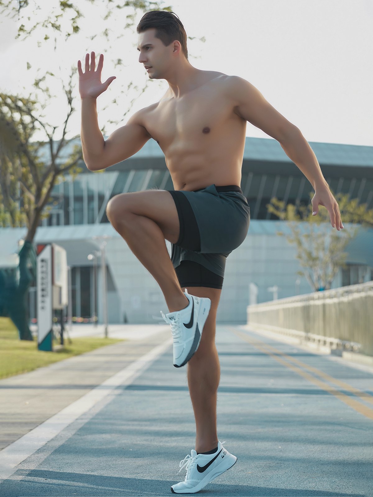 Astro | Short de Fitness avec Tissu Léger et Détails Réfléchissants pour Hommes