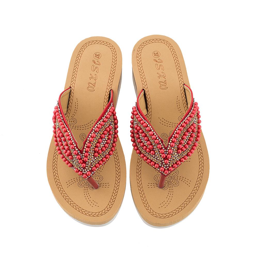 Zvonimira | Sandales Perles Taille Plus pour femmes
