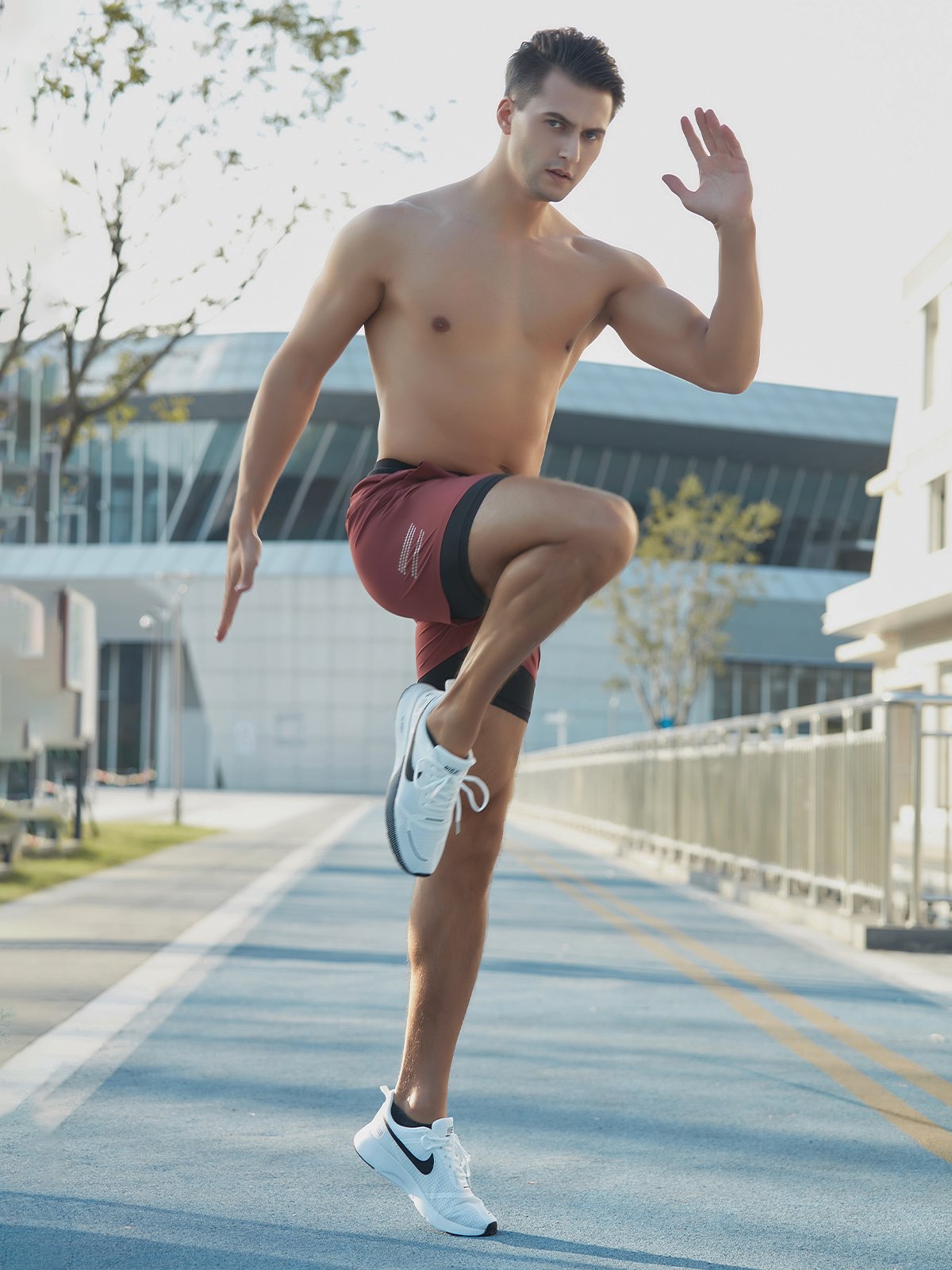 Astro | Short de Fitness avec Tissu Léger et Détails Réfléchissants pour Hommes