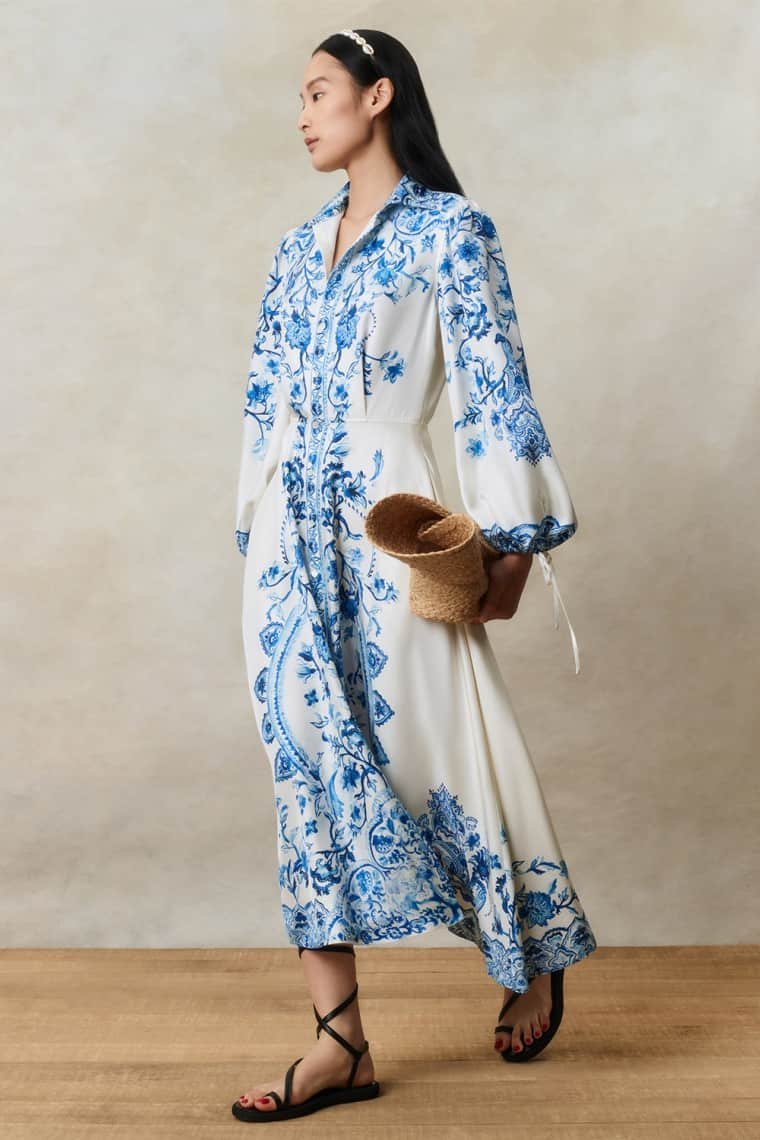 Soleil | Robe Midi Évasée avec Motifs Floraux et Tissu de Haute Qualité pour Femmes