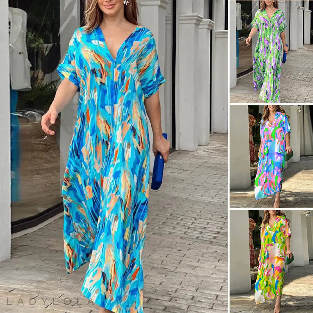 Bellevo | Robe longue colorée et aérienne