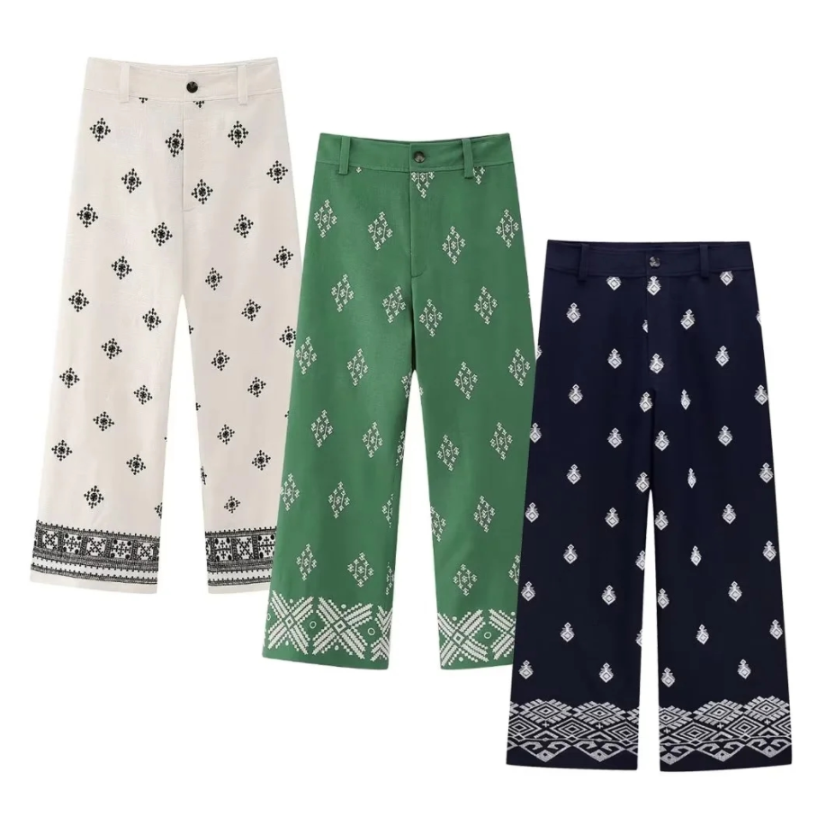 Soleil | Pantalon Imprimé avec Tissu Léger et Imprimé Vif pour Femmes