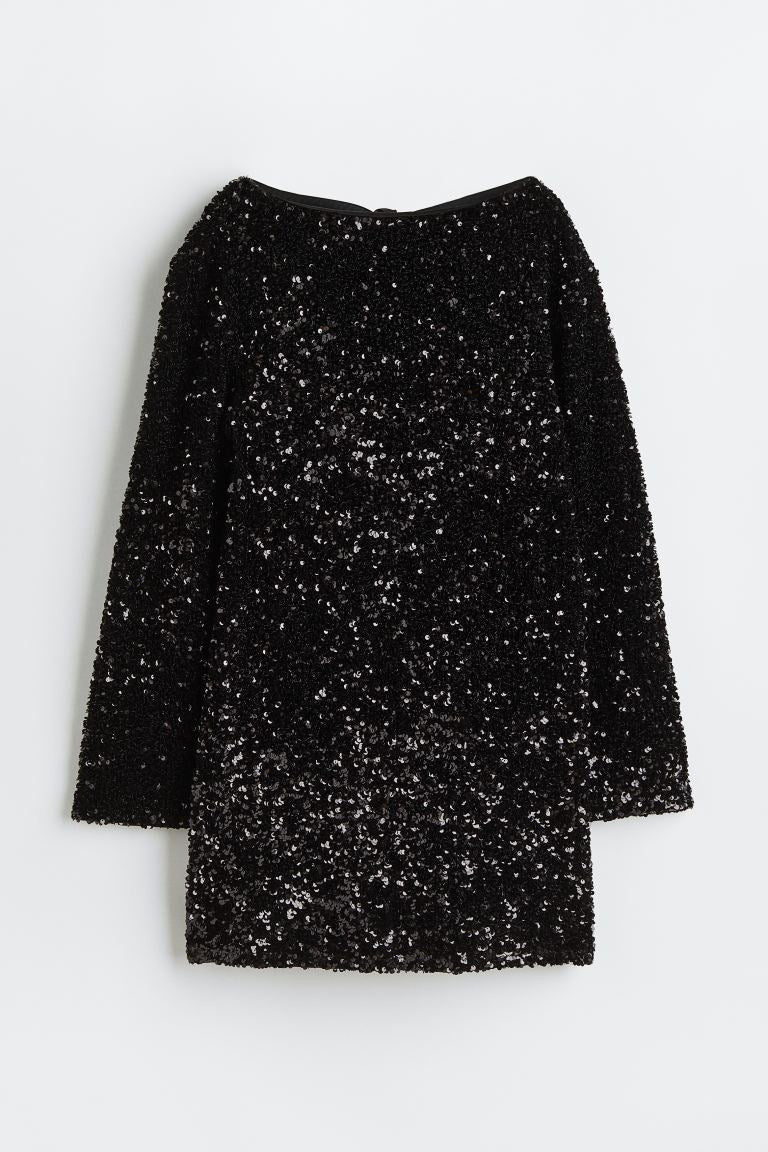 Boutique - Robe à sequins et noeud au dos