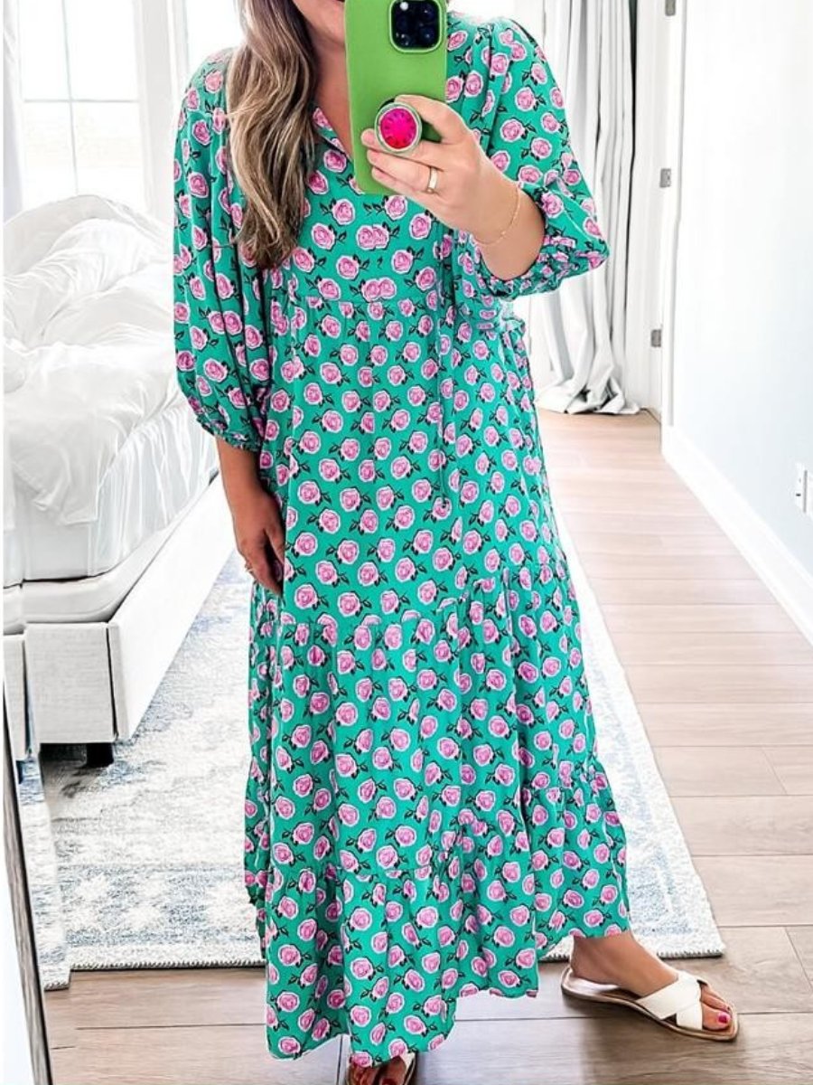 Alyssa | Robe maxi avec Imprimé Floral et Tissu Confortable pour Femmes