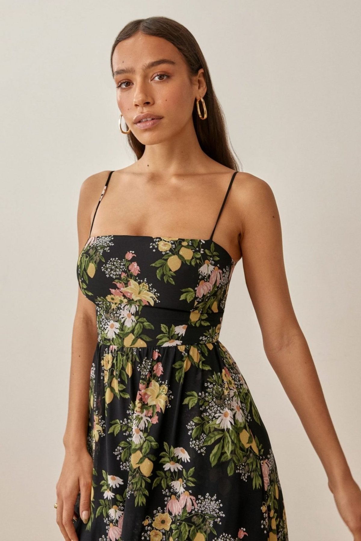 Celeste | Robe Midi avec Motifs Floraux et Tissu de Haute Qualité pour Femmes