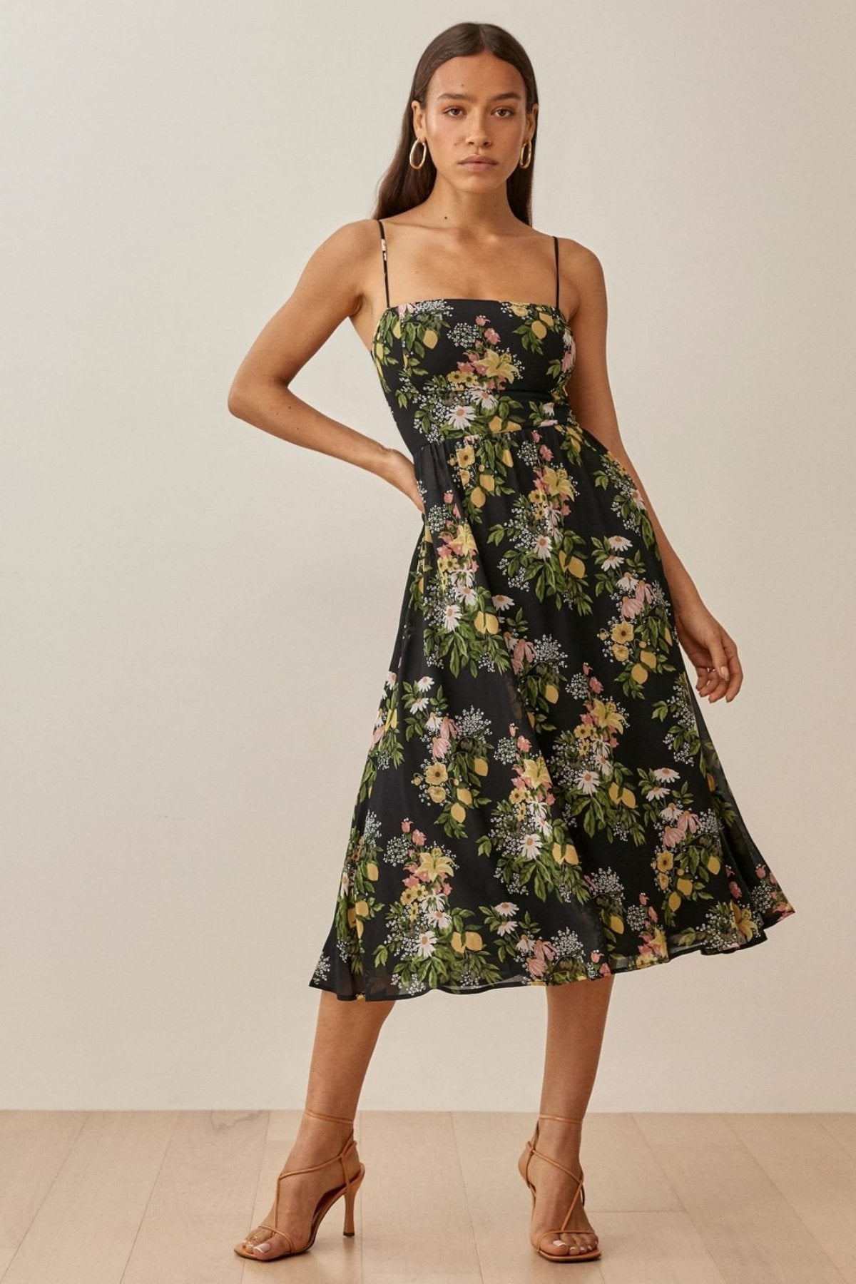 Celeste | Robe Midi avec Motifs Floraux et Tissu de Haute Qualité pour Femmes