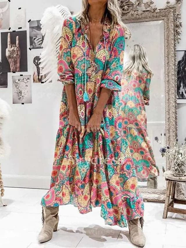 Chloé - Robe ample en coton multicolore