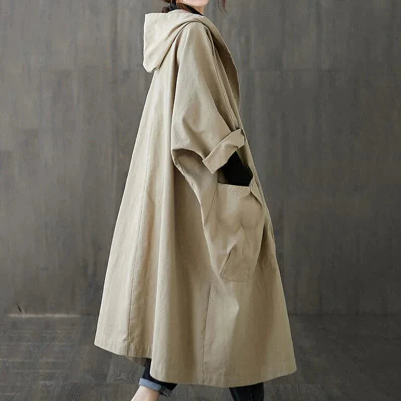 Célina - Trench oversized avec grandes poches latérales