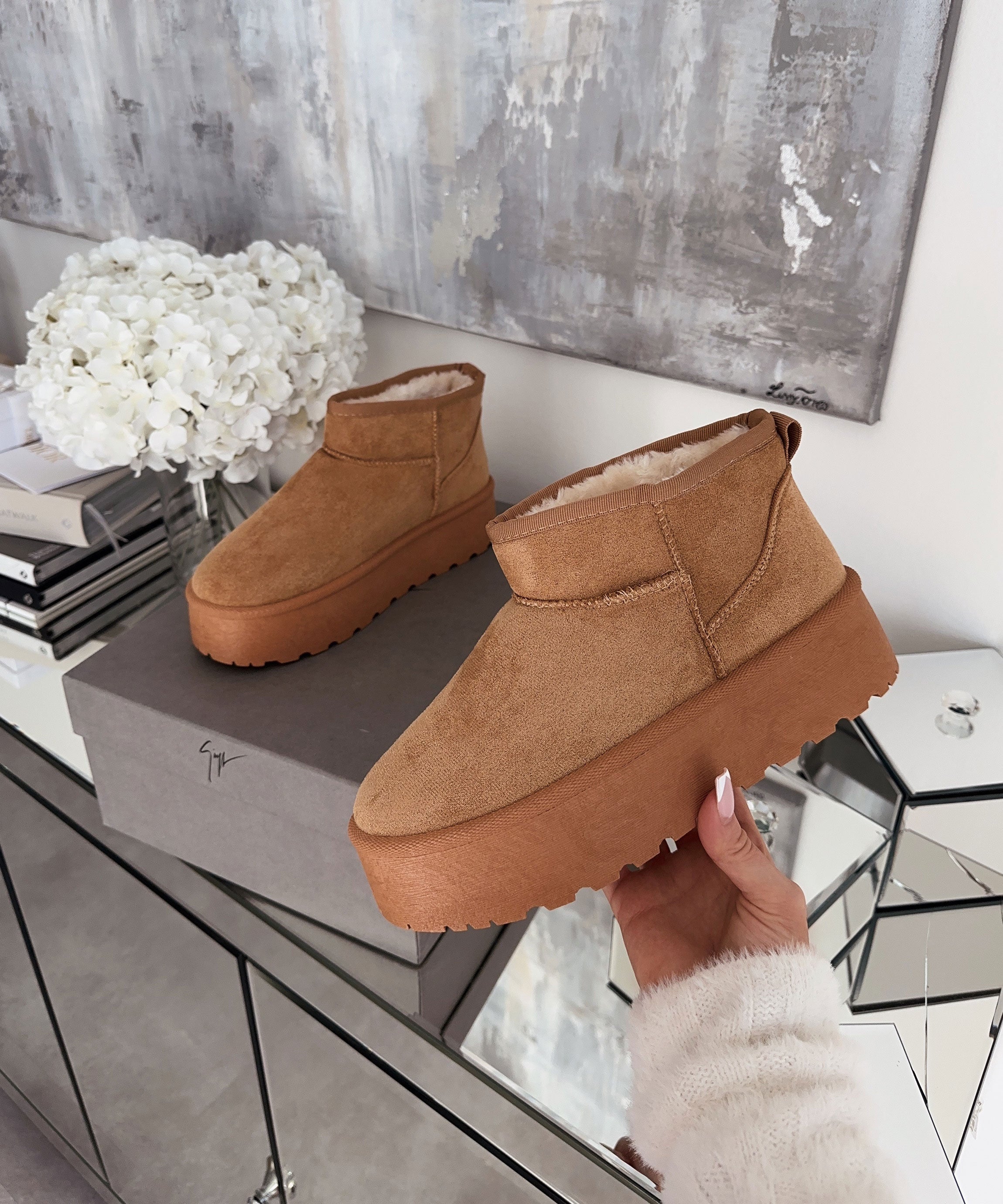 Rafah - Bottines à plateau marron élégantes