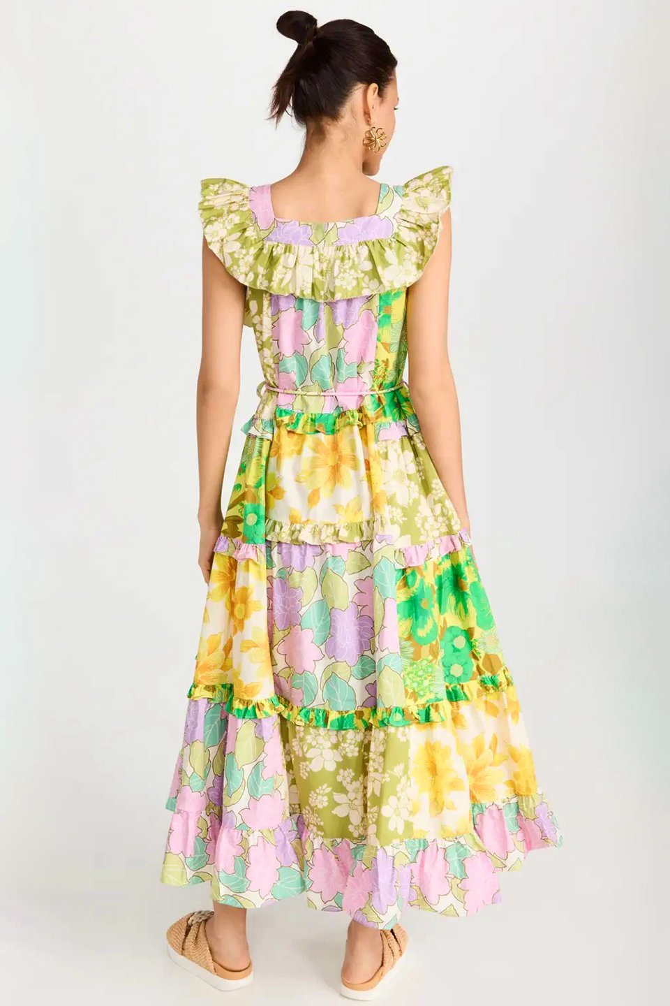 Lunaire | Robe midi avec Imprimé Floral et Volants Élégants pour Femmes