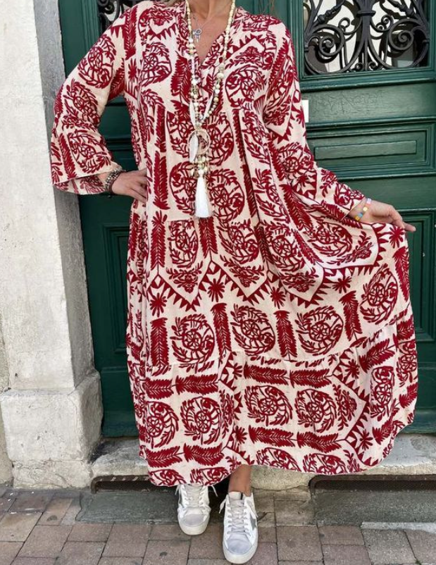 Viona | Femme Maxi-robe à manches longues