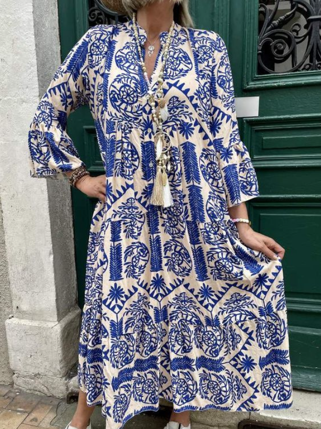 Viona | Femme Maxi-robe à manches longues